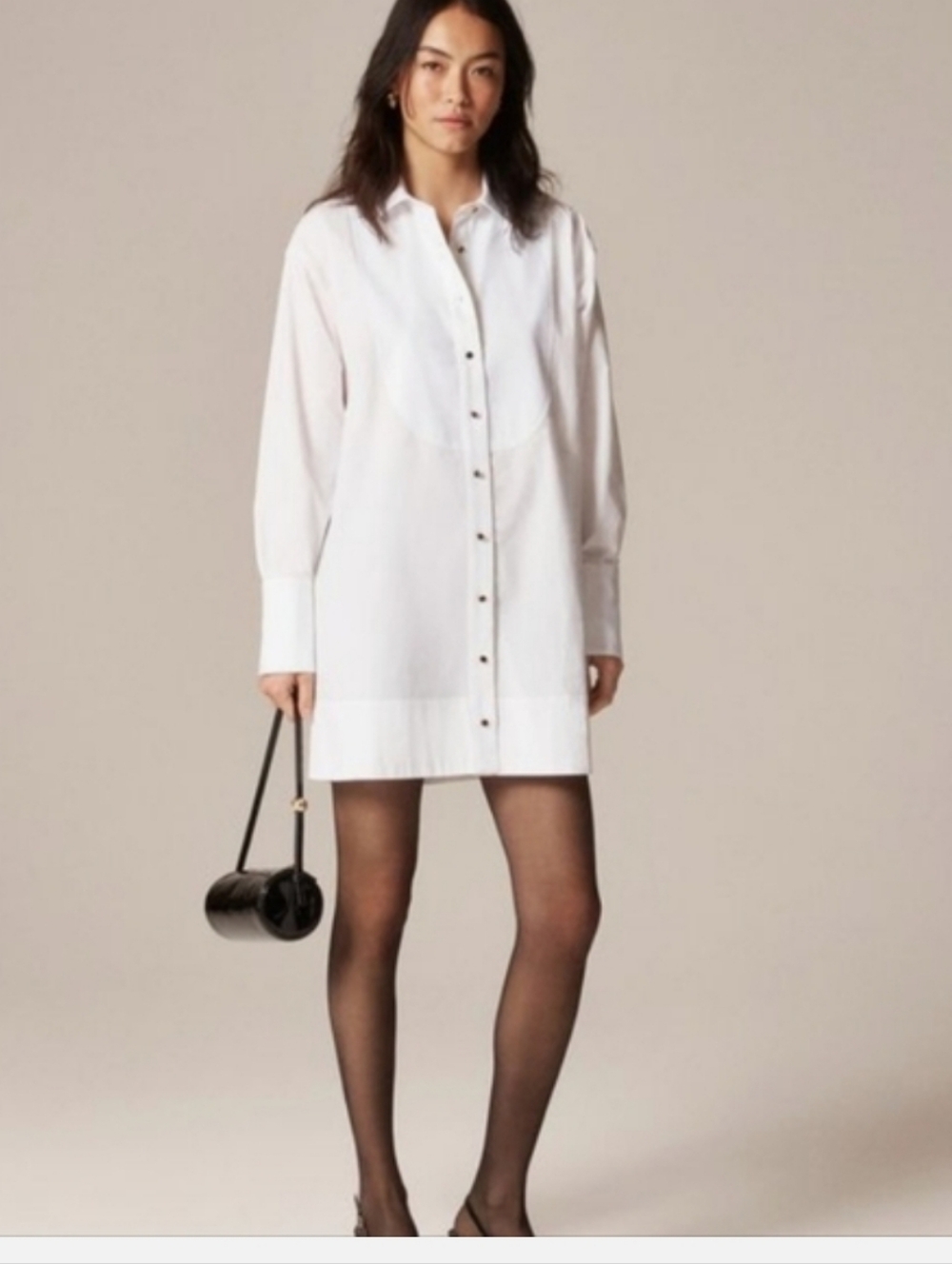 J.Crew Jules tuxedo shirt-dress White